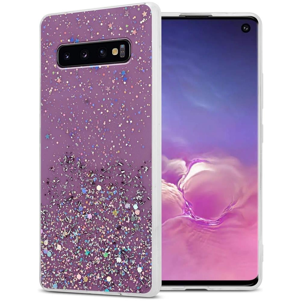 Custodia Compatibile Con Samsung Galaxy S10 4g In Viola Con Glitter - Coperchio Protettivo In Silicone Tpu Flessibile Con Glitter Scintillanti - Foto 1