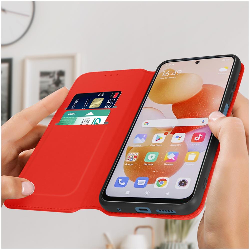 Custodia Xiaomi Redmi Note 11 E 11s Portacarte Funzione Supporto Similpelle Nero - Foto 5