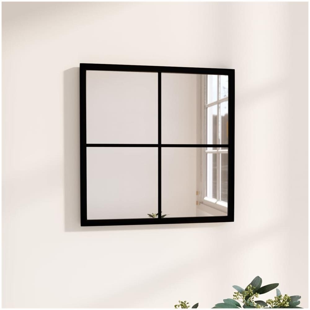 Specchio da Parete Nero 40x40 cm in Metallo - Foto 1
