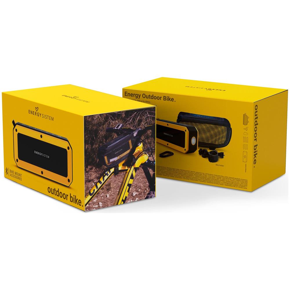 Altoparlante Bluetooth Portatile Outdoor Box Bike (bluetooth, Mani Libere, 10 W, Microsd, Radio Fm, Ingresso Audio, Resistente All’acqua E Agli Urti, Torcia, Accessori) - Giallo - Foto 2