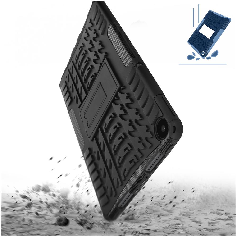 Cover Anti-shock Realme Pad 10.4 Bi-materiale Cavalletto Supporto Nera - Foto 5