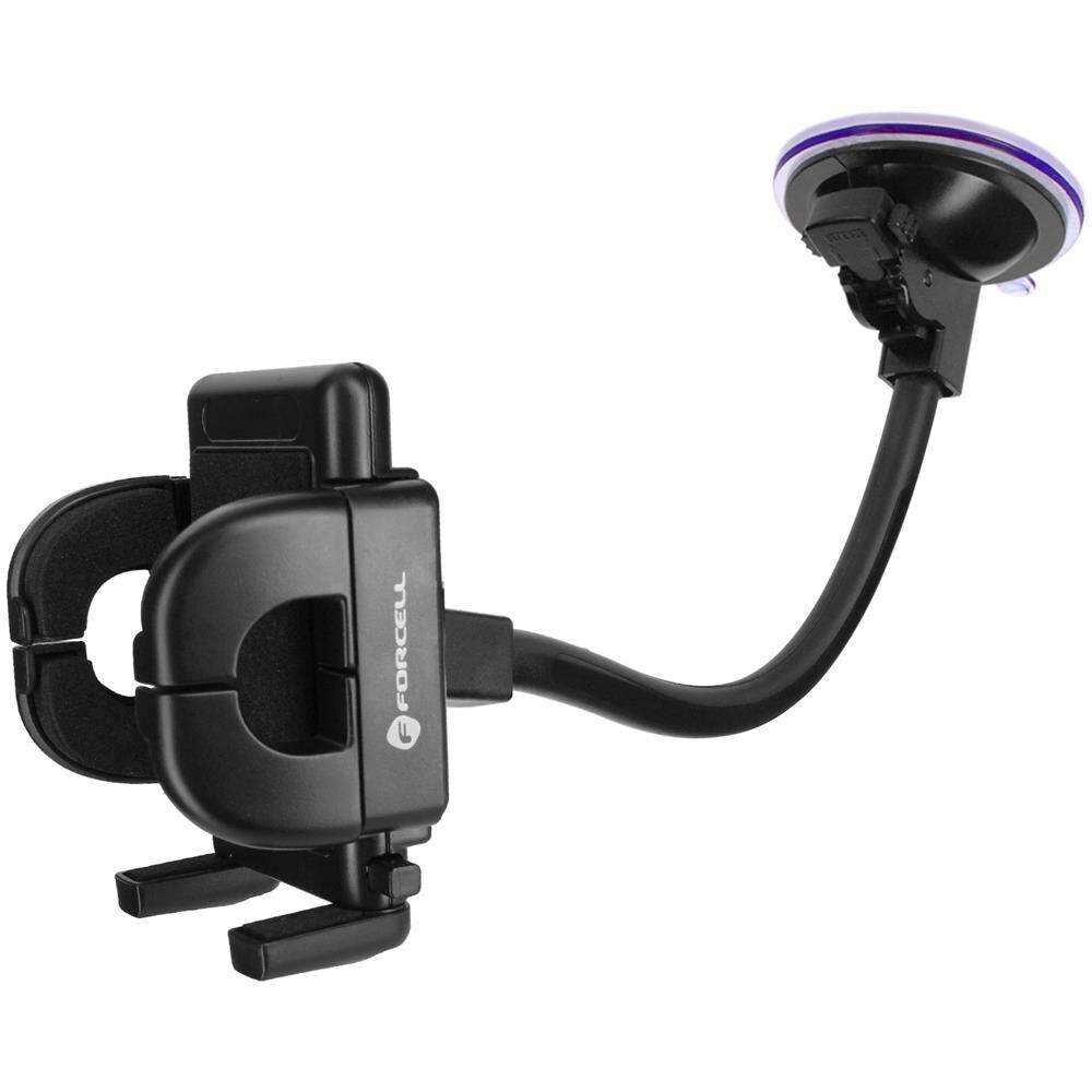Supporto Auto Smartphone Fissaggio Ventosa Braccio Lungo 27cm Nero - Foto 1