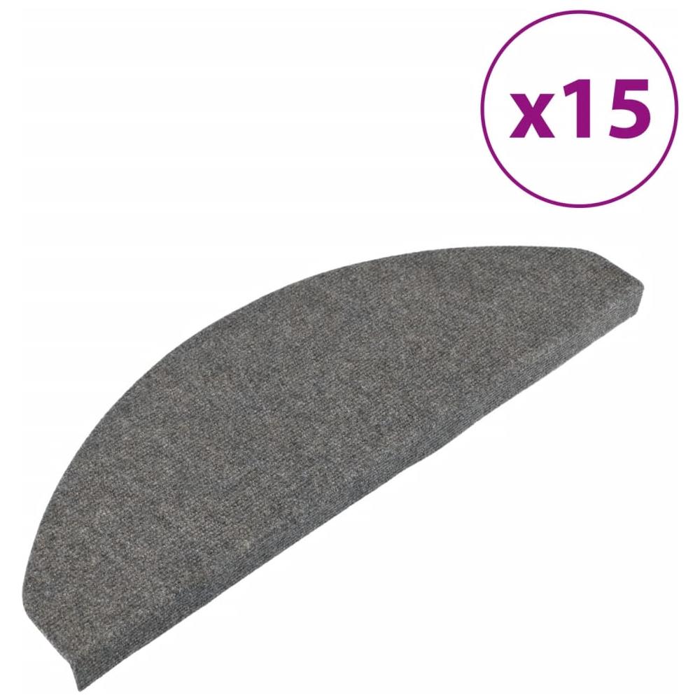 Tappetini Autoadesivi per Scale 15 pz 65x22,5x3,5 cm Grigi - Foto 1