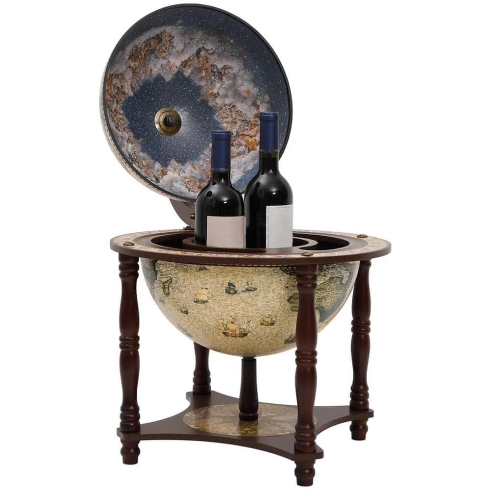 Bar A Globo Portavini Marrone Legno Massello Di Eucalipto - Foto 2
