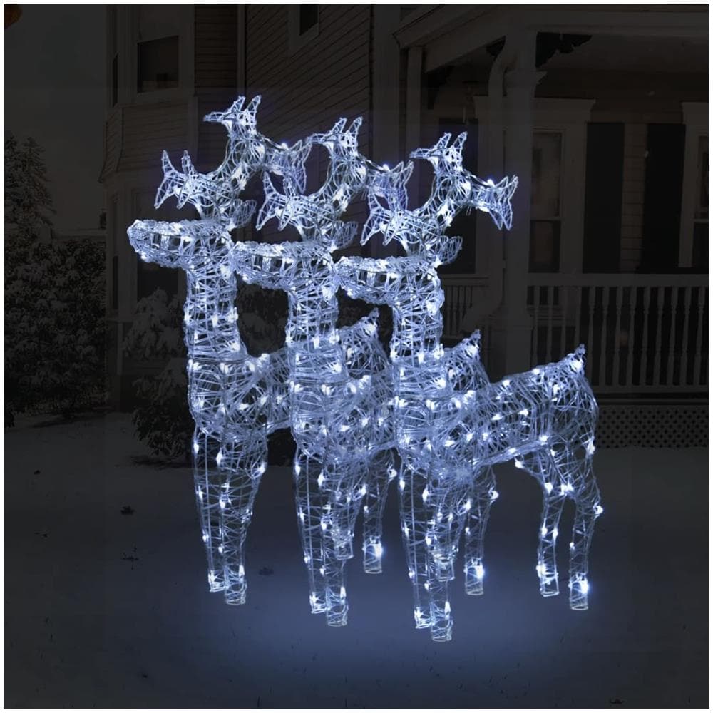 Decorazioni Natalizie Renne 3 Pz 60x16x100 Cm In Acrilico - Foto 1