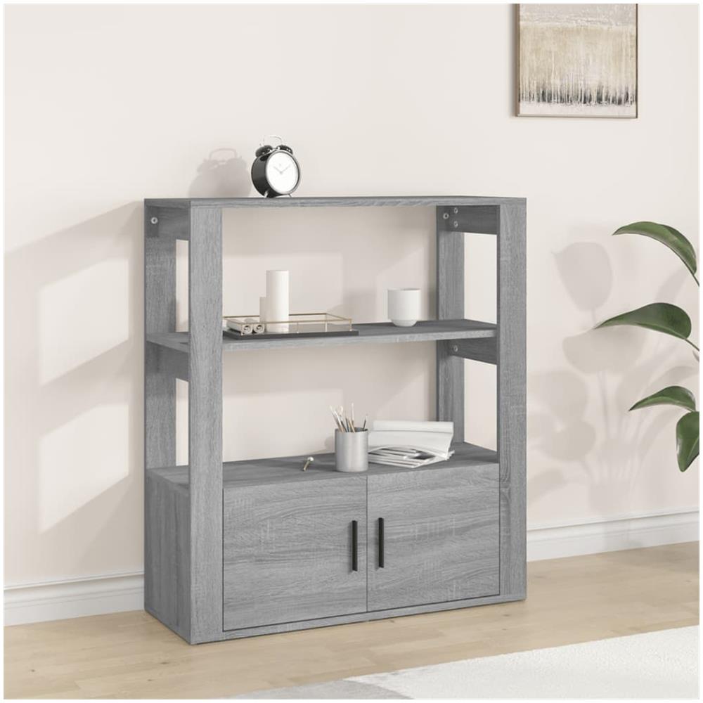 Credenza Grigio Sonoma 80x30x90 Cm In Legno Multistrato - Foto 1