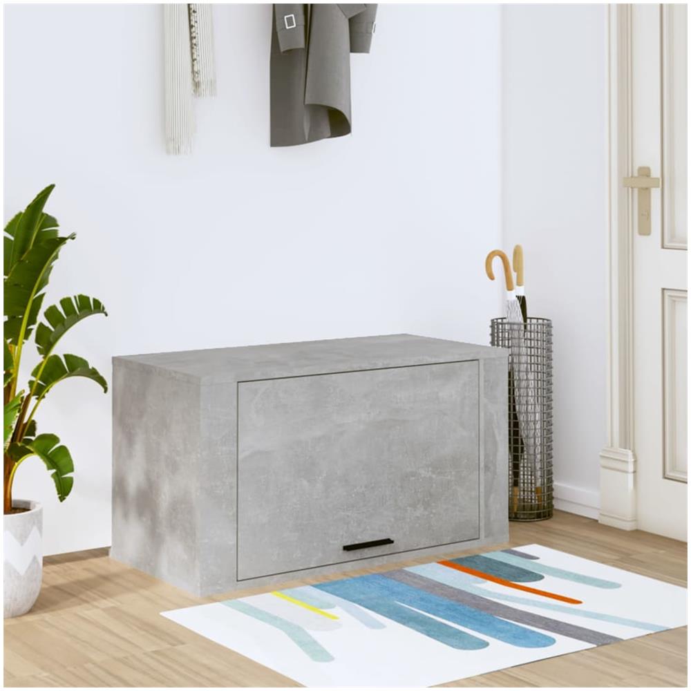 Scarpiera A Parete Grigio Cemento 70x35x38 Cm Legno Multistrato - Foto 1
