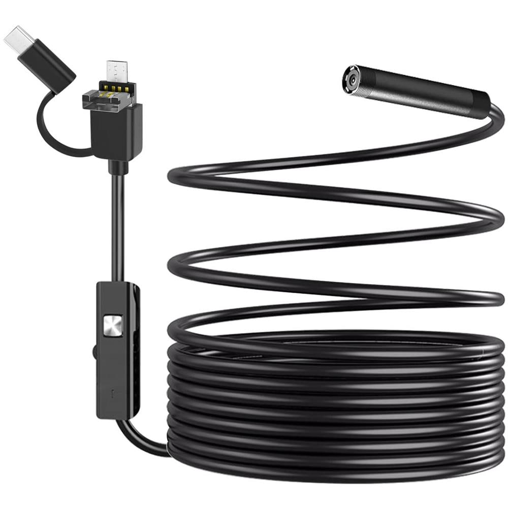 Endoscopio Impermeabile Ip67 Multi-porta Usb Usb-c Micro-usb Lunghezza 5 Metri - Foto 1