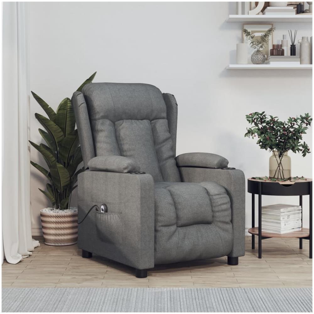 Poltrona Elettrica Reclinabile Grigio Scuro In Tessuto - Foto 1