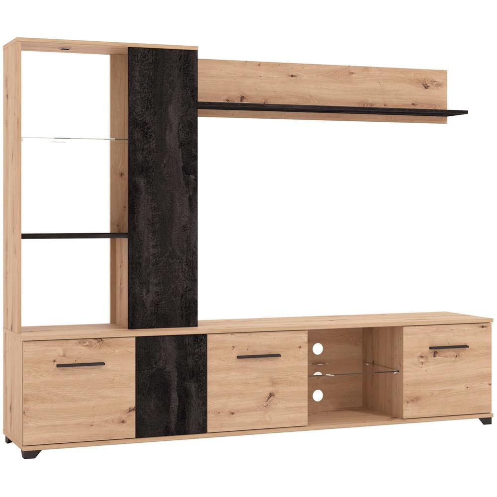 Parete Attrezzata Moderna Per Soggiorno - Porta TV, Design Contemporaneo, 207x34x170 Cm - Foto 6