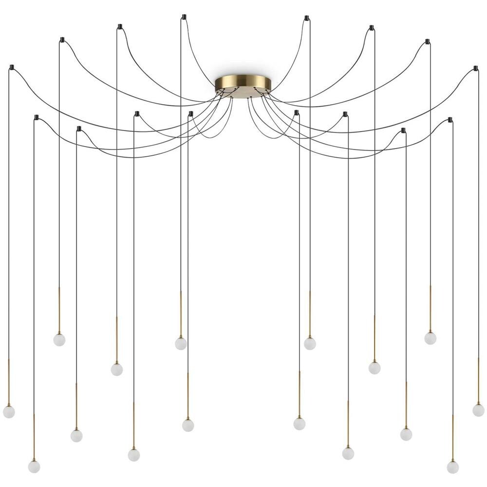 Lampada A Sospensione Ottone D 200 X H Min 450 - Max 5435 Mm - Foto 1