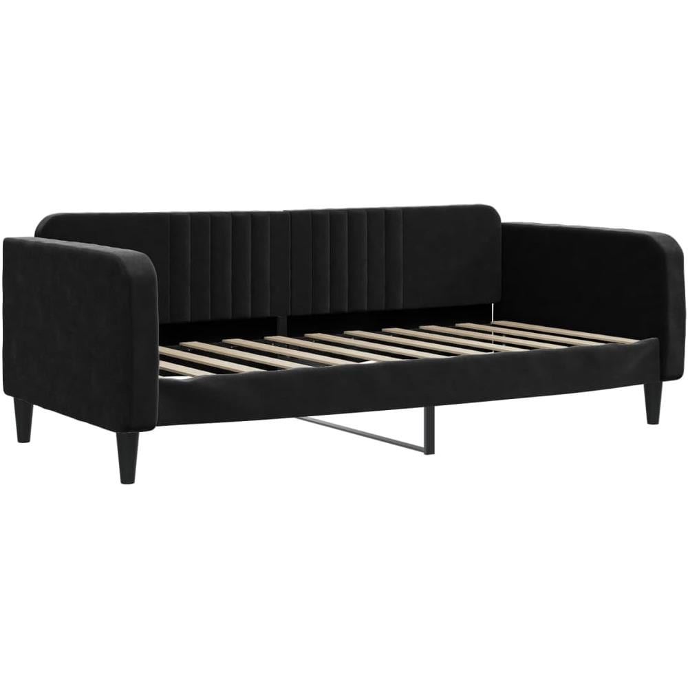 Letto Da Giorno Nero 90x190 Cm In Velluto - Foto 1