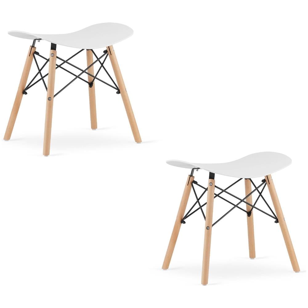 Sgabello Valora CORFU bianco design ergonomico per cucina x2 - Foto 1