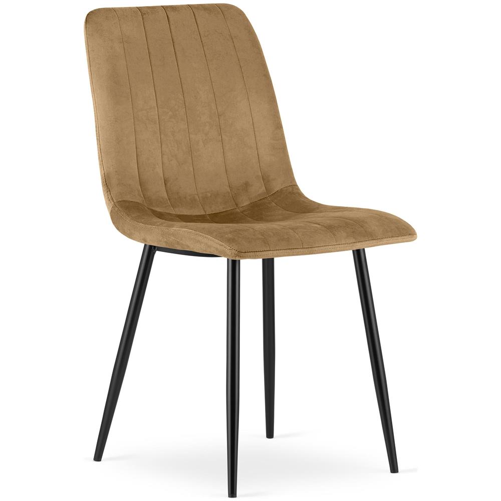 JEWA Sedia in velluto - Elegante design imbottito marrone x 3 - Foto 2