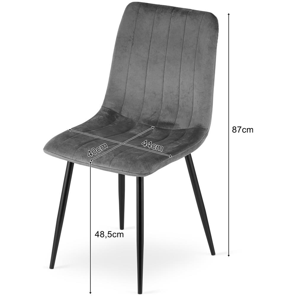 JEWA Sedia in velluto - Elegante design imbottito marrone x 3 - Foto 8