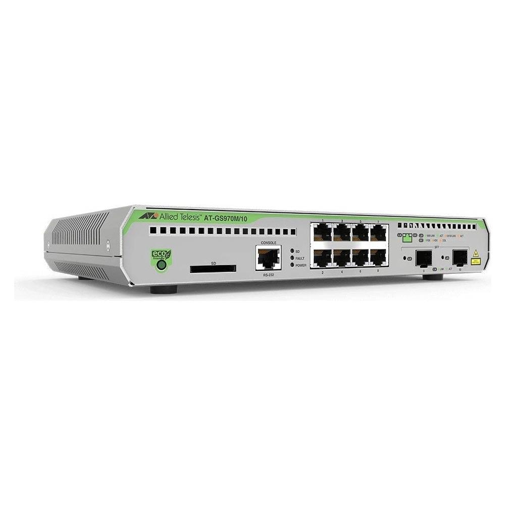 Switch AT-GS970M / 10PS-50 8 Porte Gigabit Ethernet (PoE) 1U Gestito L3 - Foto 1
