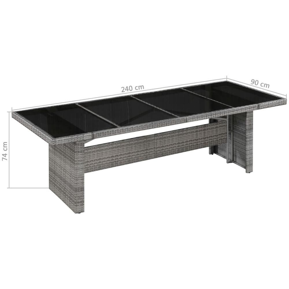Tavolo Da Giardino In Polirattan E Vetro 240x90x74 Cm - Foto 3