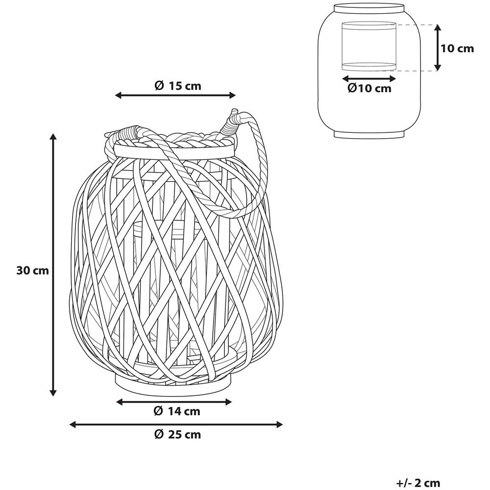 Lanterna Marrone Chiaro 30 Cm Mauritius - Foto 2