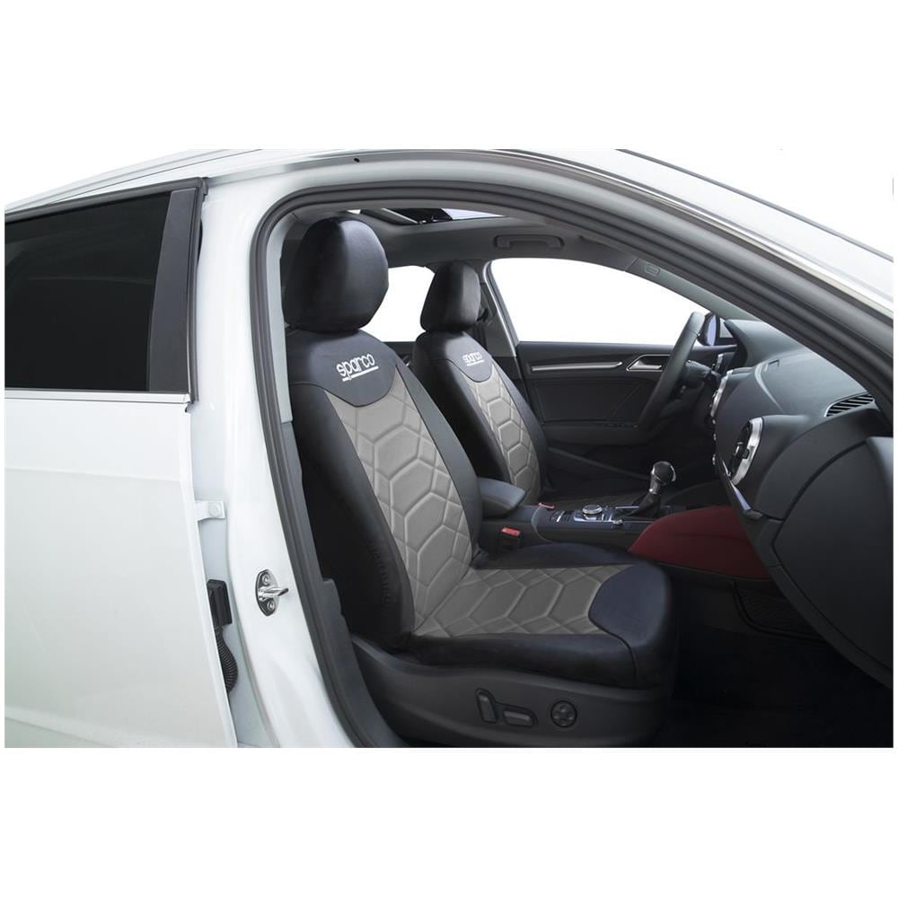 Set Universale Spc1016 Coprisedili Auto Completo Nero E Grigio Nido D'ape - Foto 3