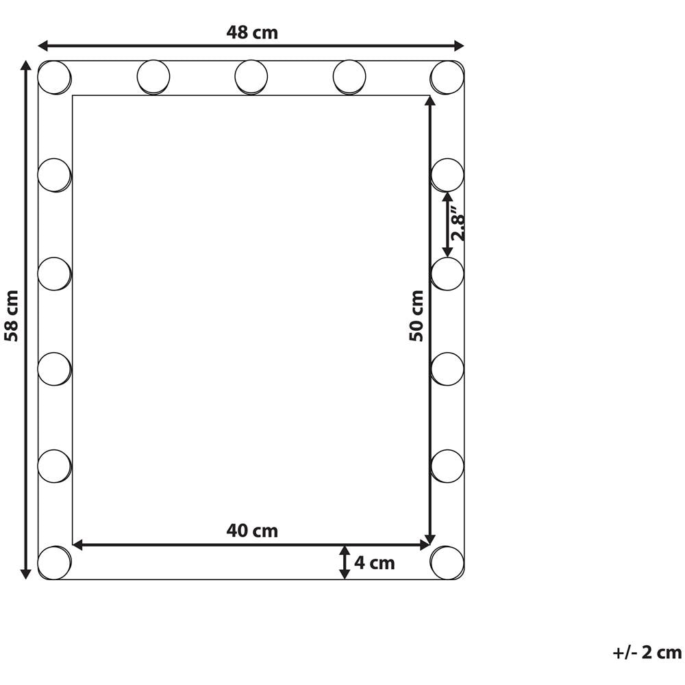Specchio A Led Da Parete Bianco 50 X 60 Cm Odenas - Foto 2