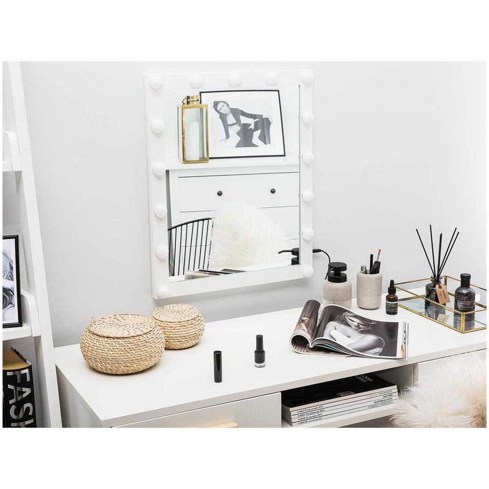 Specchio A Led Da Parete Bianco 50 X 60 Cm Odenas - Foto 1