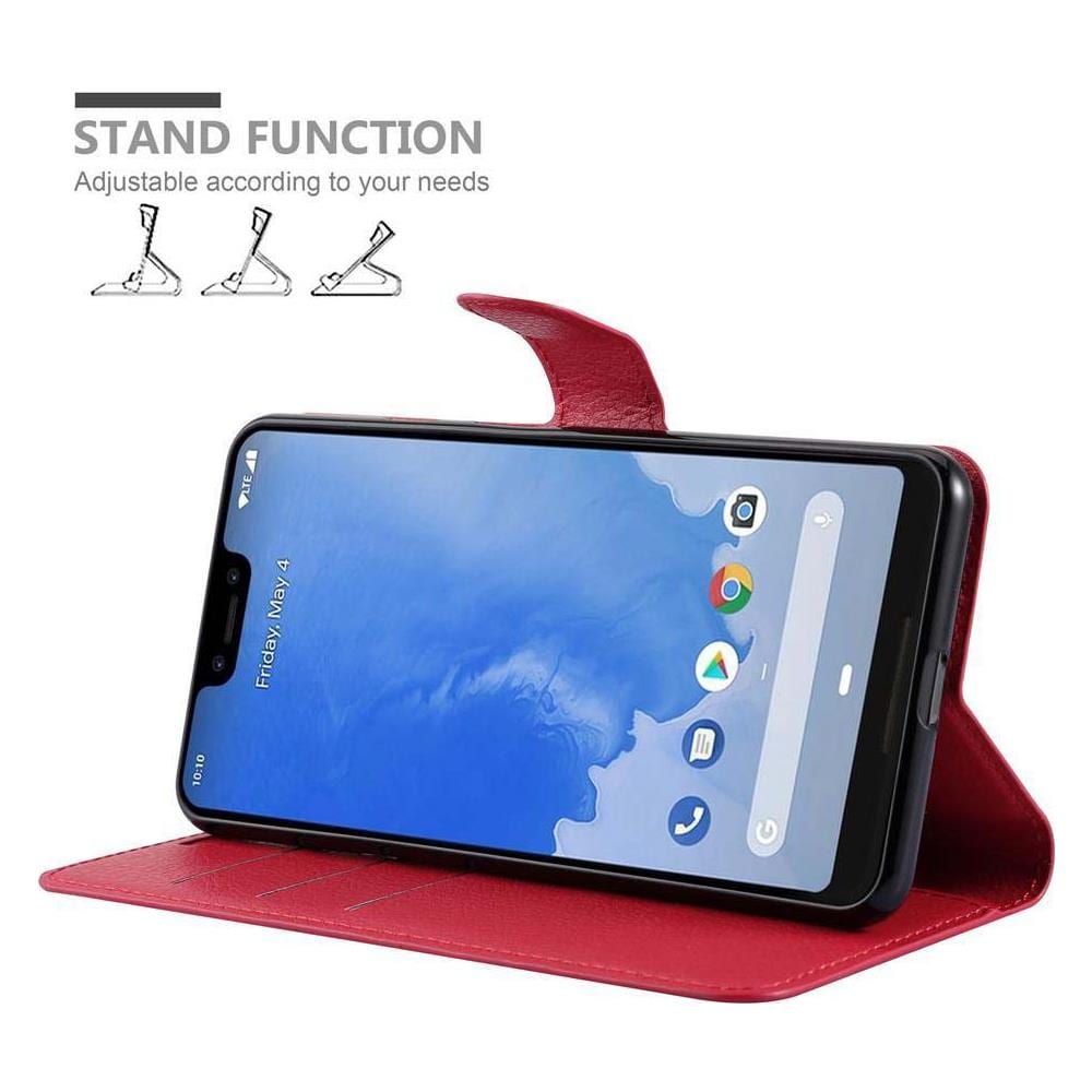 Custodia Compatibile Con Google Pixel 3 In Rosso Carminio - Coperchio Protettiva Con Chiusura Magnetica, Funzione Stand E Tasca Per Le Carte - Foto 6
