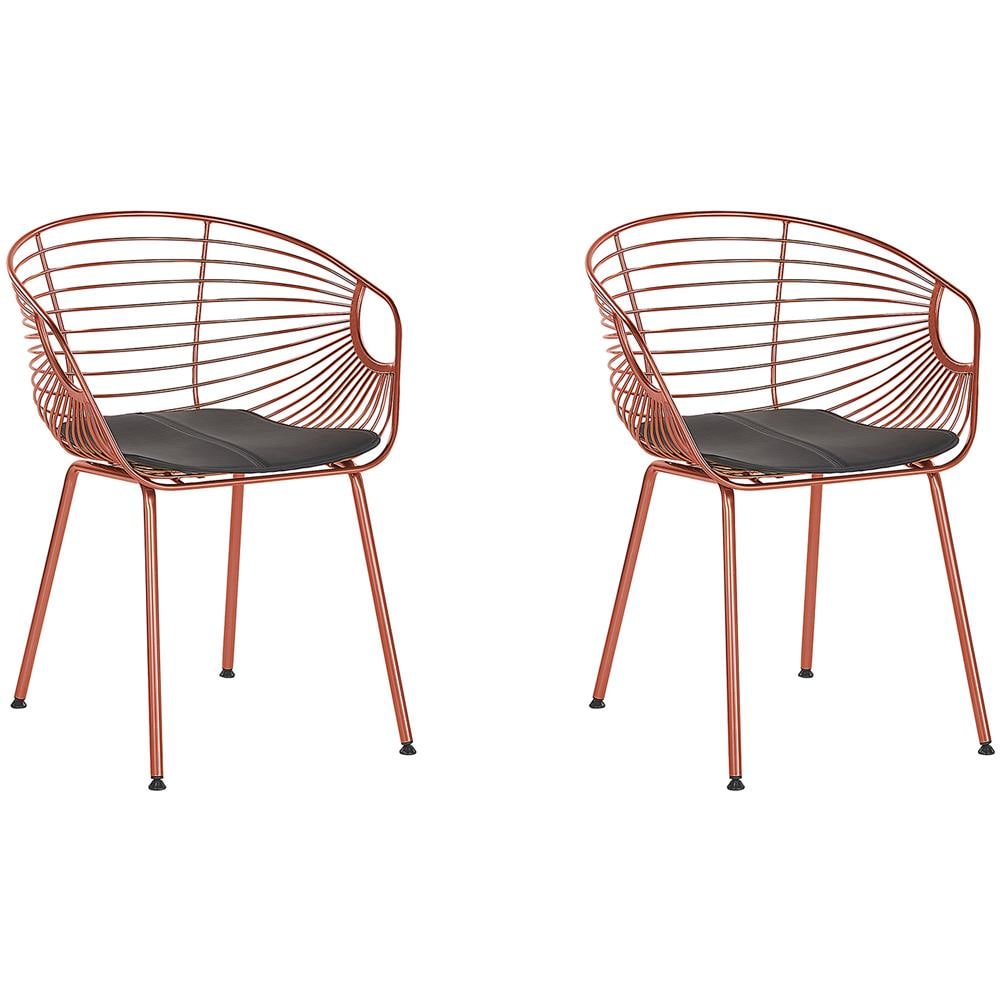 Set Di 2 Sedie In Metallo Color Rame Hoback - Foto 1