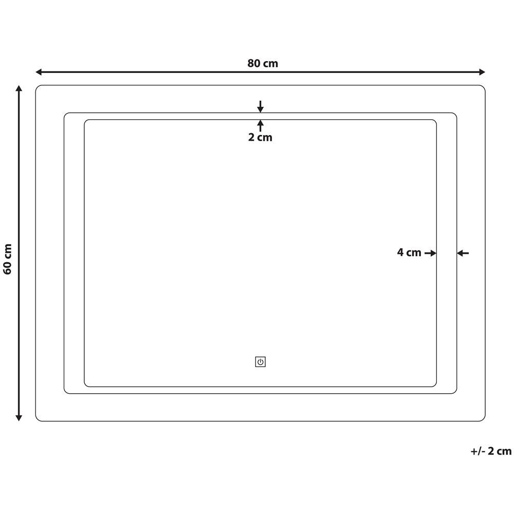 Specchio Da Bagno Con Illuminazione Led Rettangolare 60 X 80 Cm Wassy - Foto 2