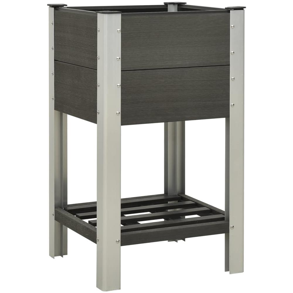 Fioriera Rialzata Da Giardino Con Ripiano 50x50x90cm Wpc Grigio - Foto 1