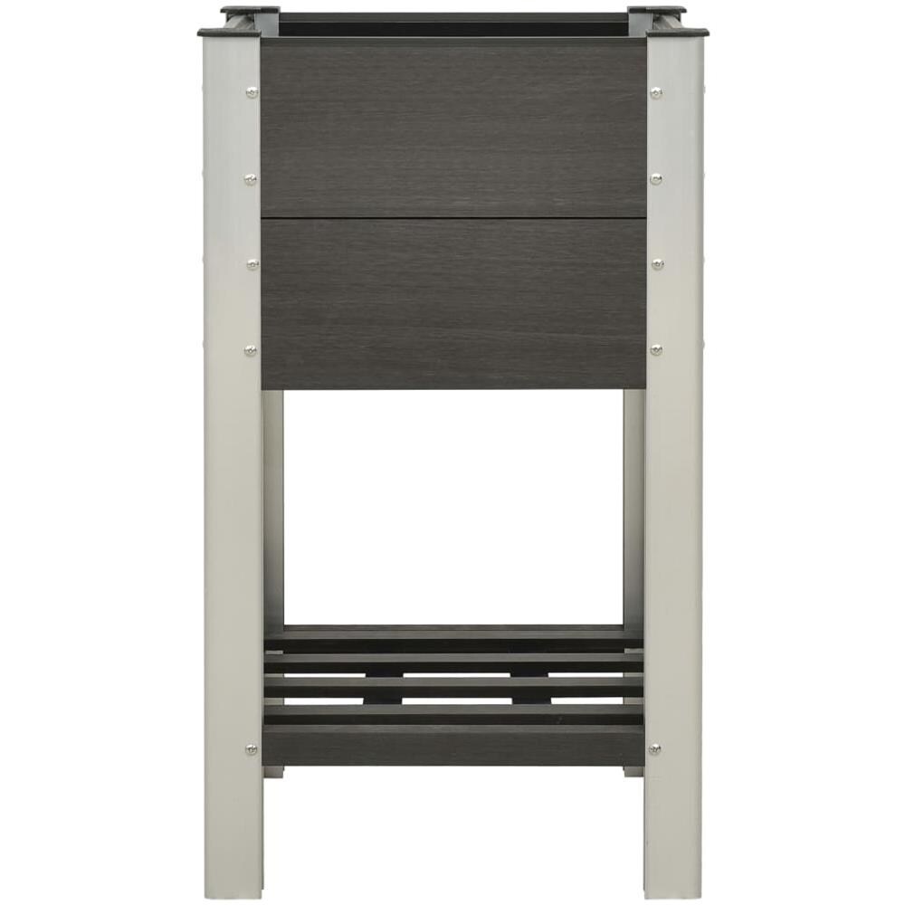 Fioriera Rialzata Da Giardino Con Ripiano 50x50x90cm Wpc Grigio - Foto 2