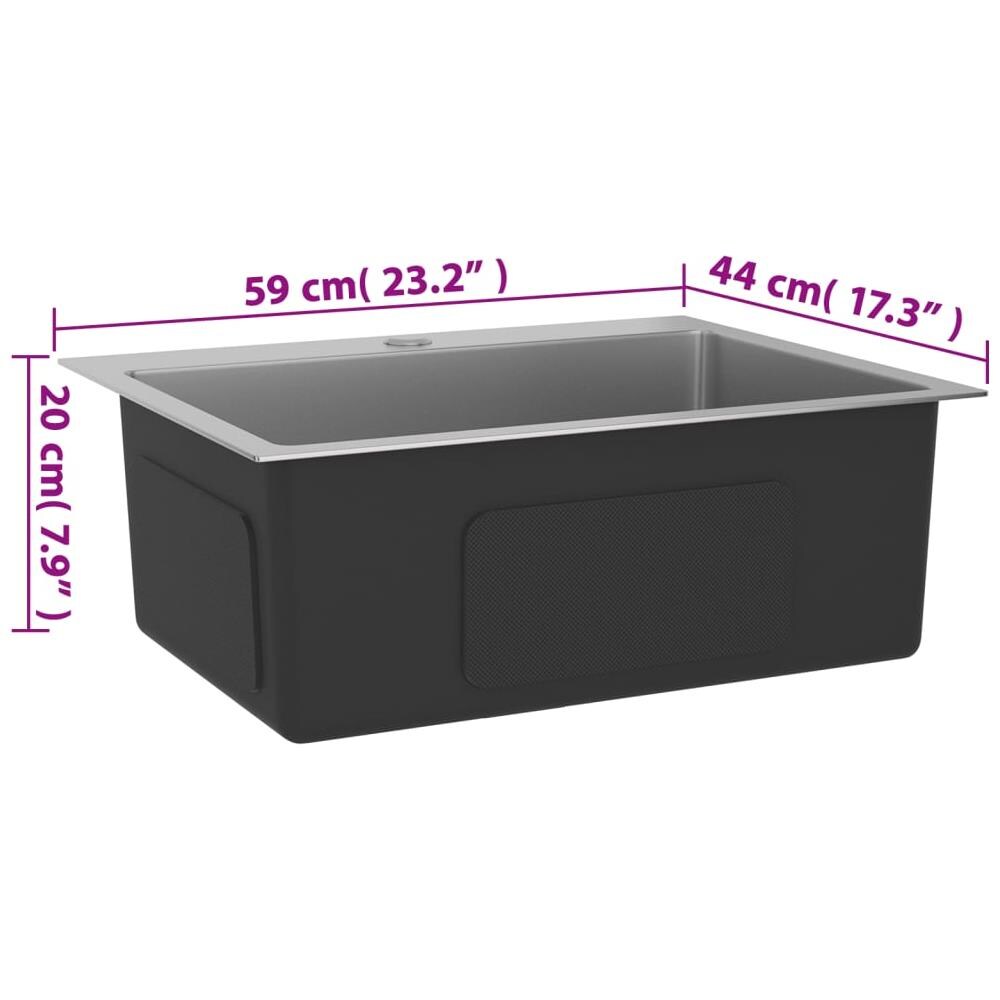 Lavello Cucina Lavorato A Mano Con Foro Rubinetto Acciaio Inox - Foto 2