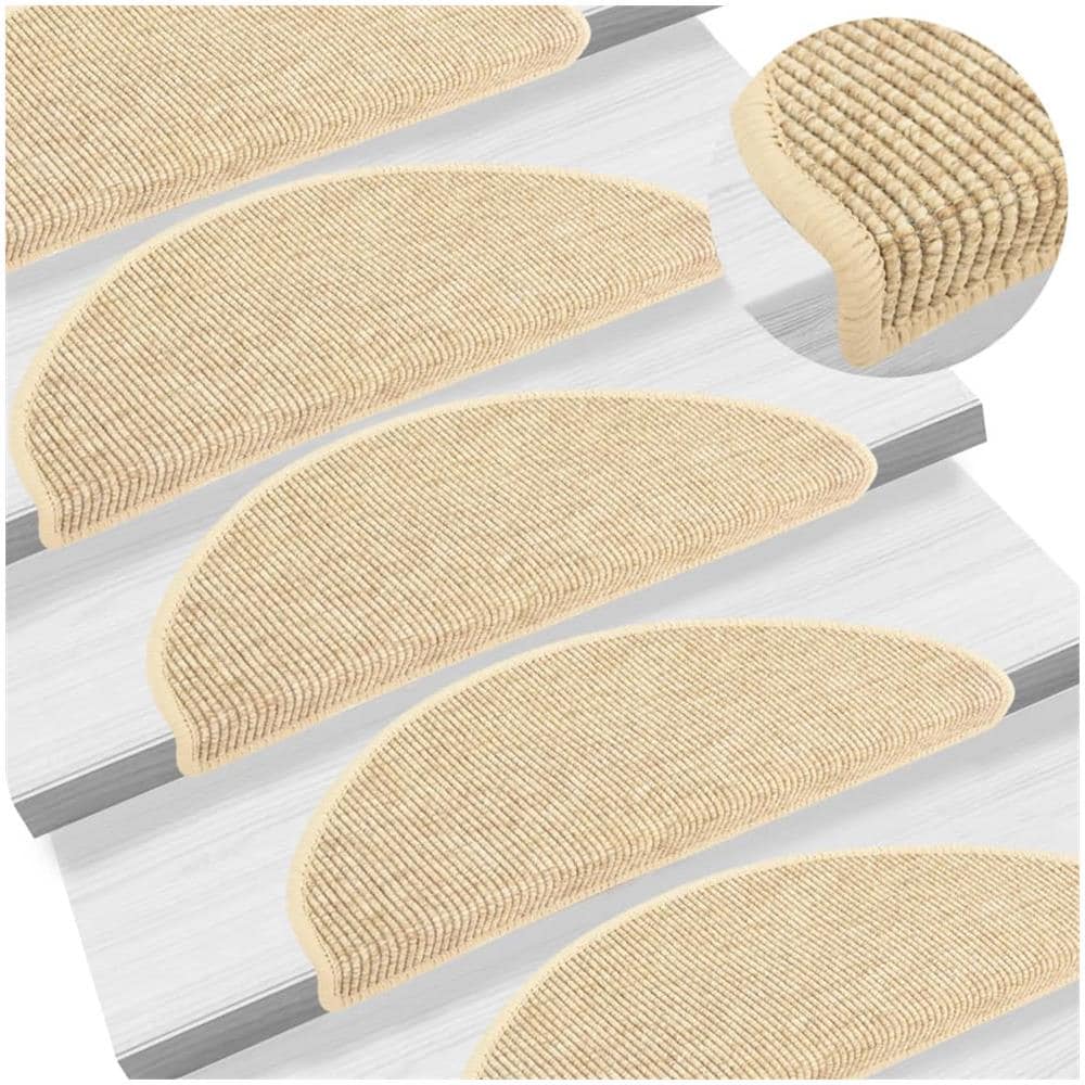 Tappeti Autoadesivi Scale Aspetto Sisal 15 Pz 65x25cm Beige - Foto 1