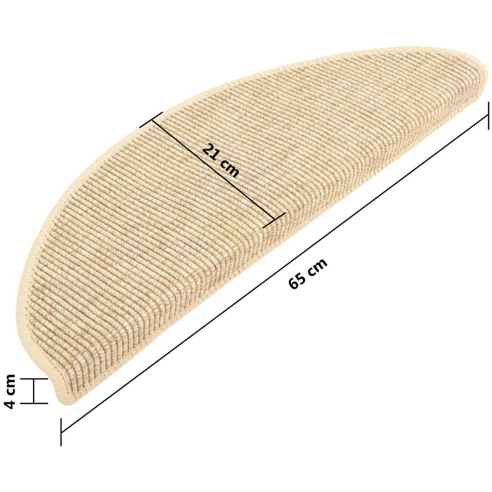 Tappeti Autoadesivi Scale Aspetto Sisal 15 Pz 65x25cm Beige - Foto 7