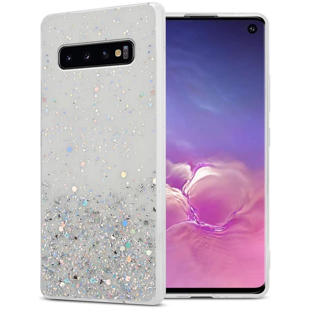 Custodia Compatibile Con Samsung Galaxy S10 4g In Trasparente Con Glitter - Coperchio Protettivo In Silicone Tpu Flessibile Con Glitter Scintillanti - Foto 1