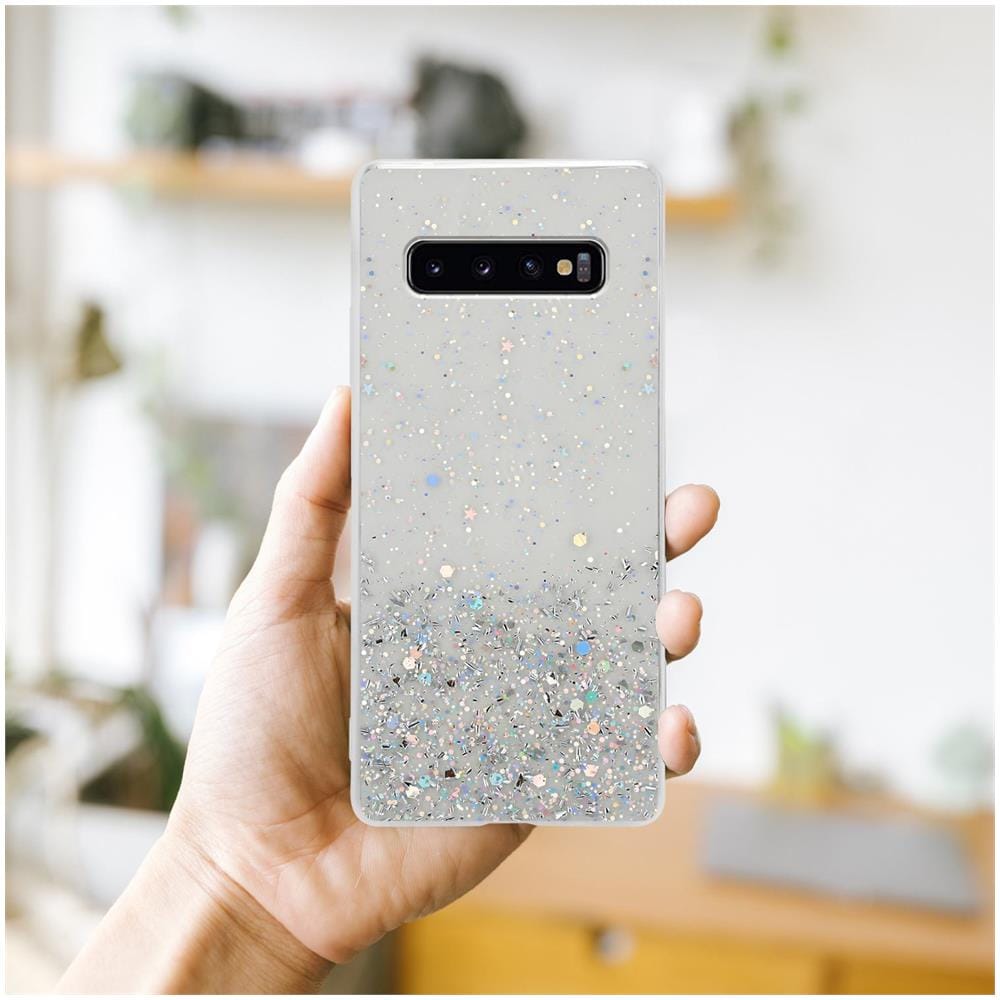 Custodia Compatibile Con Samsung Galaxy S10 4g In Trasparente Con Glitter - Coperchio Protettivo In Silicone Tpu Flessibile Con Glitter Scintillanti - Foto 8