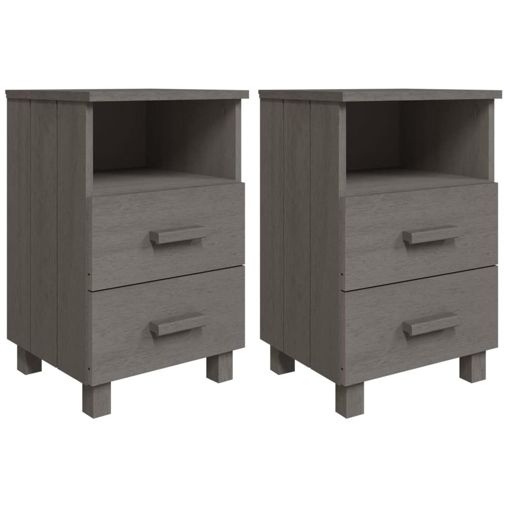 Comodini 2 Pz Grigio Chiaro 40x35x62 Cm In Legno Di Pino - Foto 1