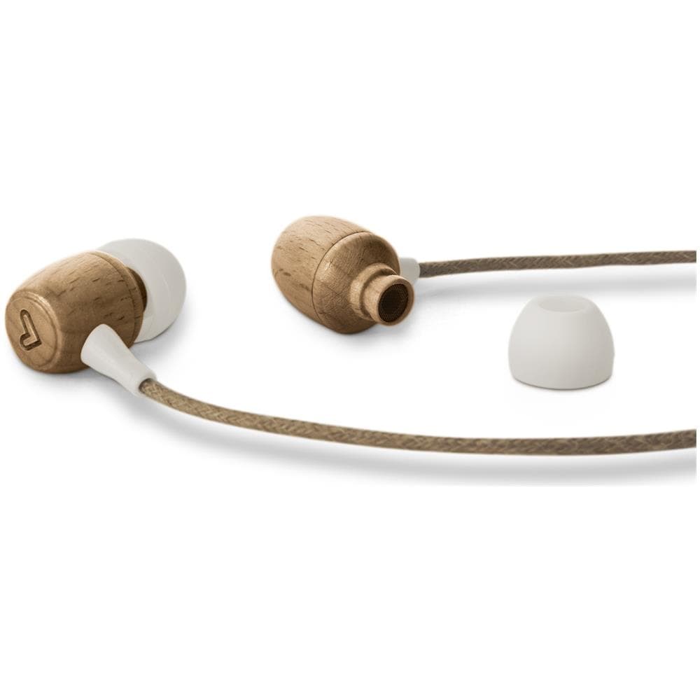 Cuffie Intrauricolari Earphones Eco Bluetooth Beech Wood (intrauricolari, Legno Sostenibile, Cavo Di Canapa, Microfono, Usb Tipo C, Bluetooth 5.1) - Faggio - Foto 2