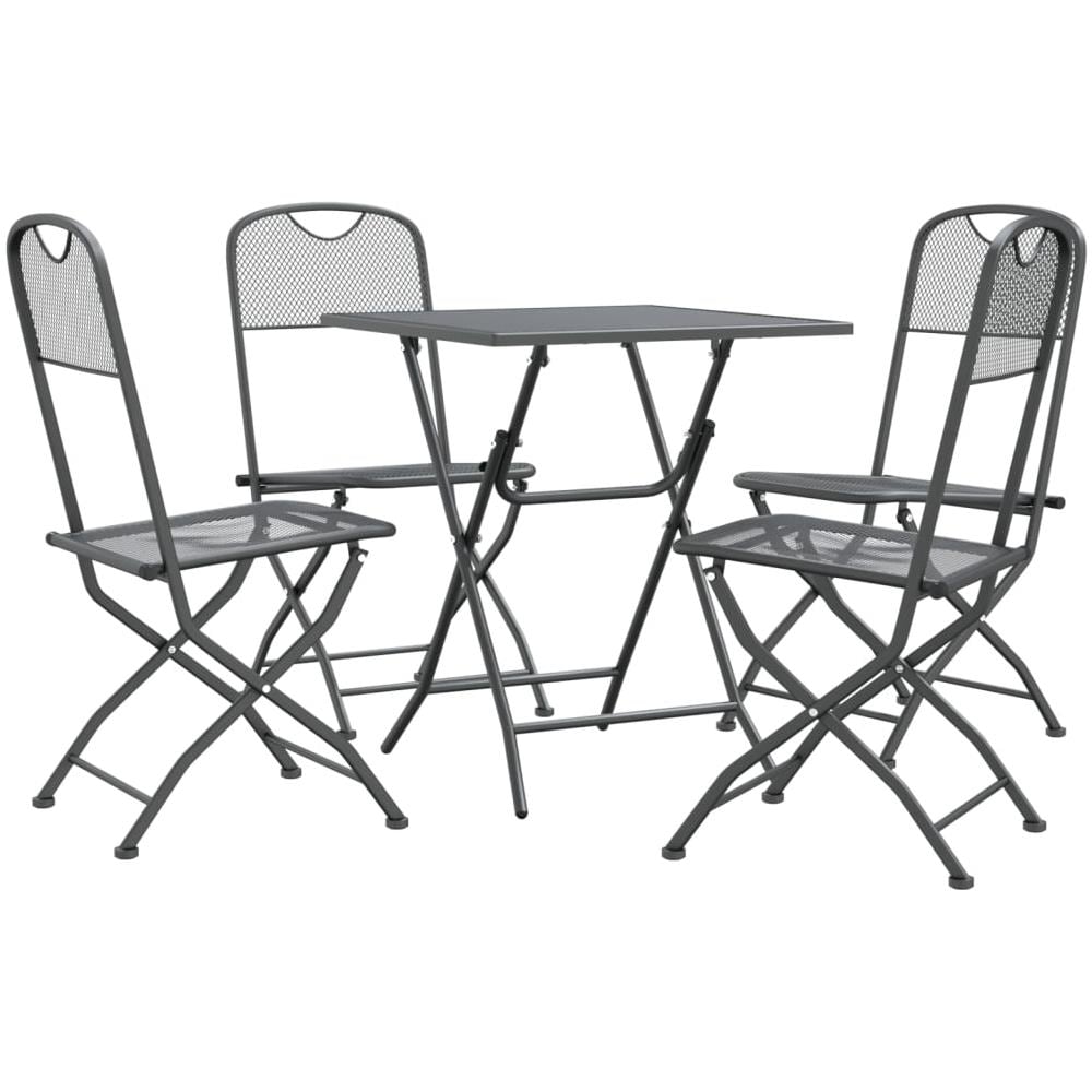 Set Da Pranzo Per Giardino 5pz Rete Metallica Espansa Antracite - Foto 2
