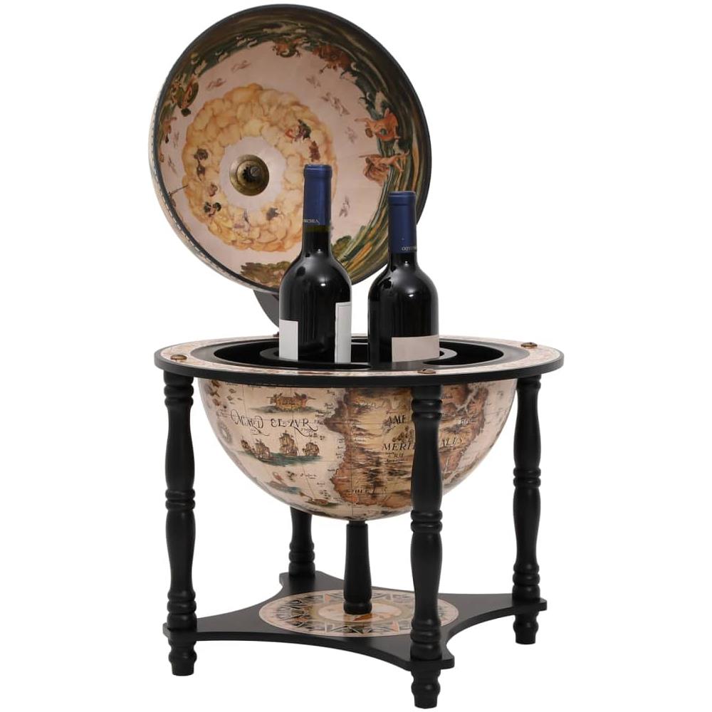 Bar A Globo Portavini Nero In Legno Massello Di Eucalipto - Foto 2