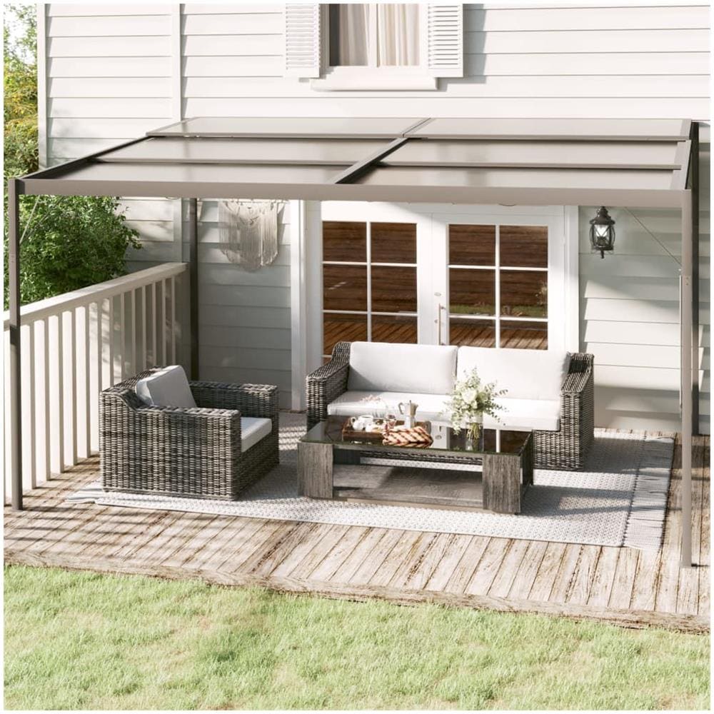 Gazebo Con Tetto Antracite 4x3x2,5 M In Alluminio E Acciaio - Foto 1