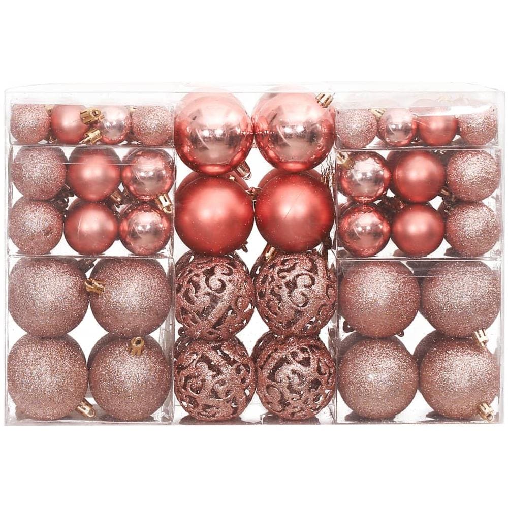 Palline Di Natale 100 Pz Rosa E Rosato 3 / 4 / 6 Cm - Foto 2