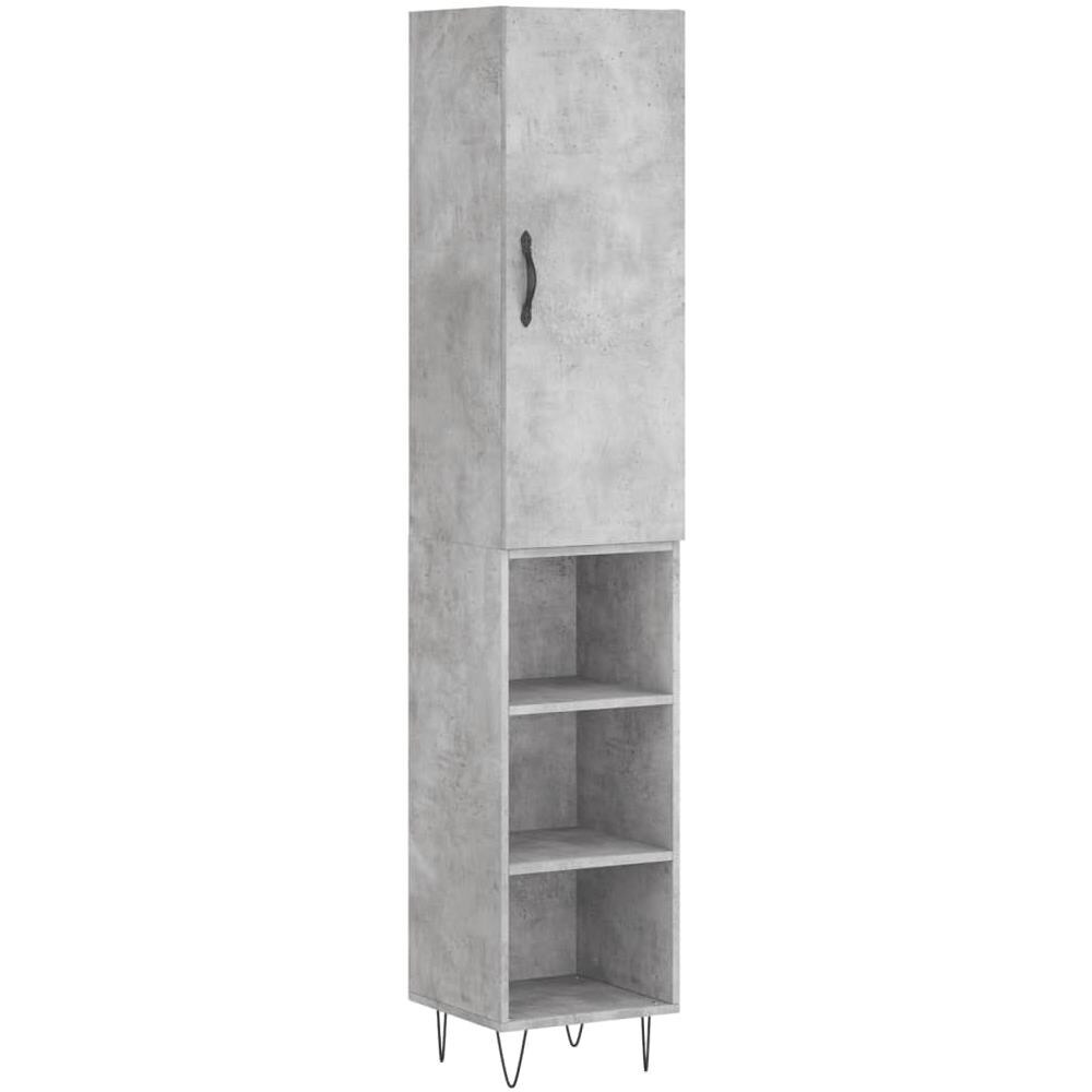 Credenza Grigio Cemento 34,5x34x180 Cm In Legno Multistrato - Foto 2