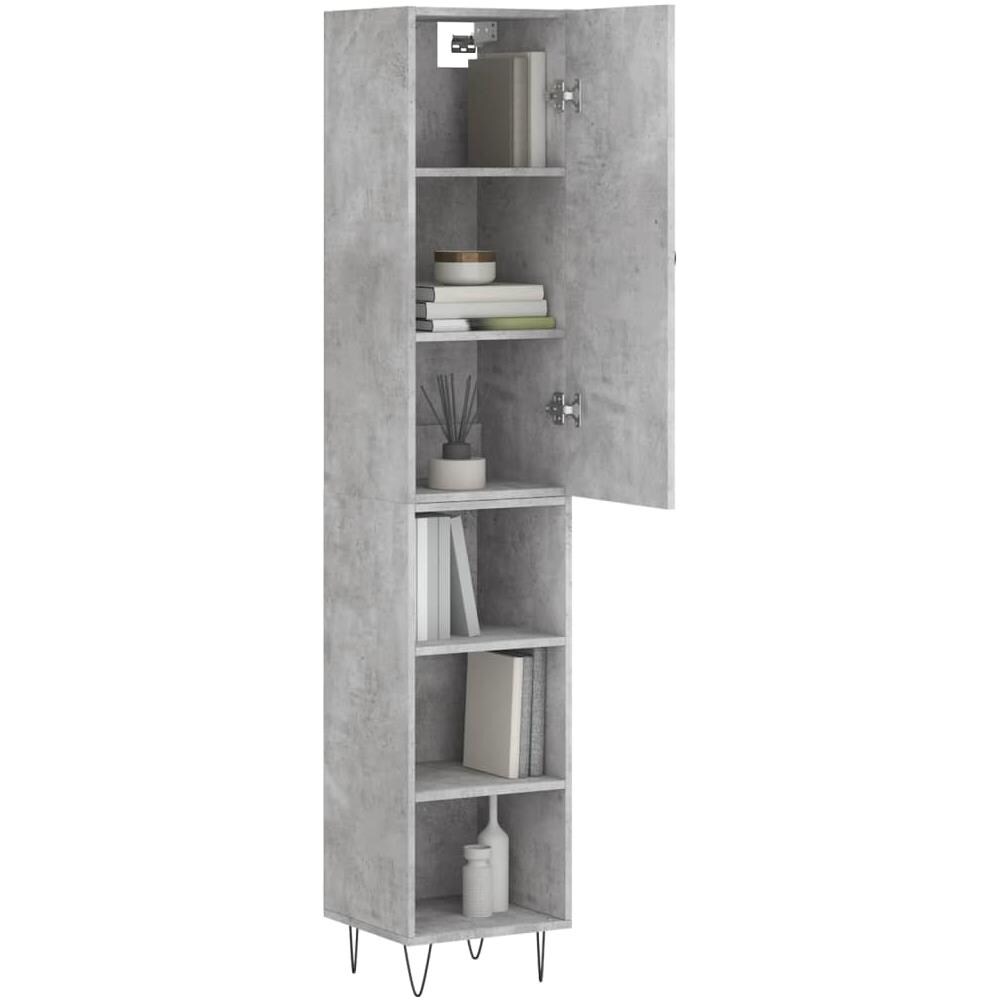 Credenza Grigio Cemento 34,5x34x180 Cm In Legno Multistrato - Foto 3