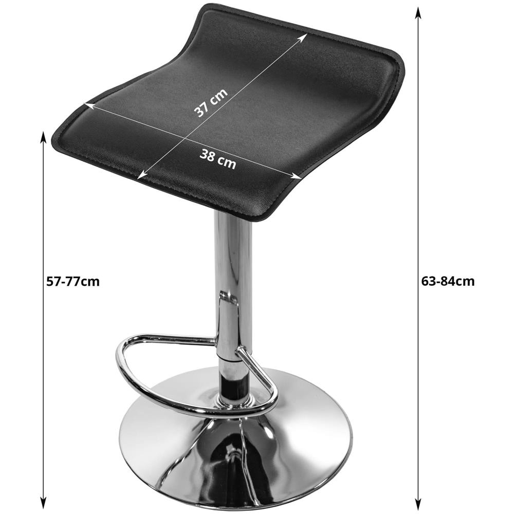 Sgabello girevole FORT - Ecopelle nera / Base cromata x 2 - Foto 8