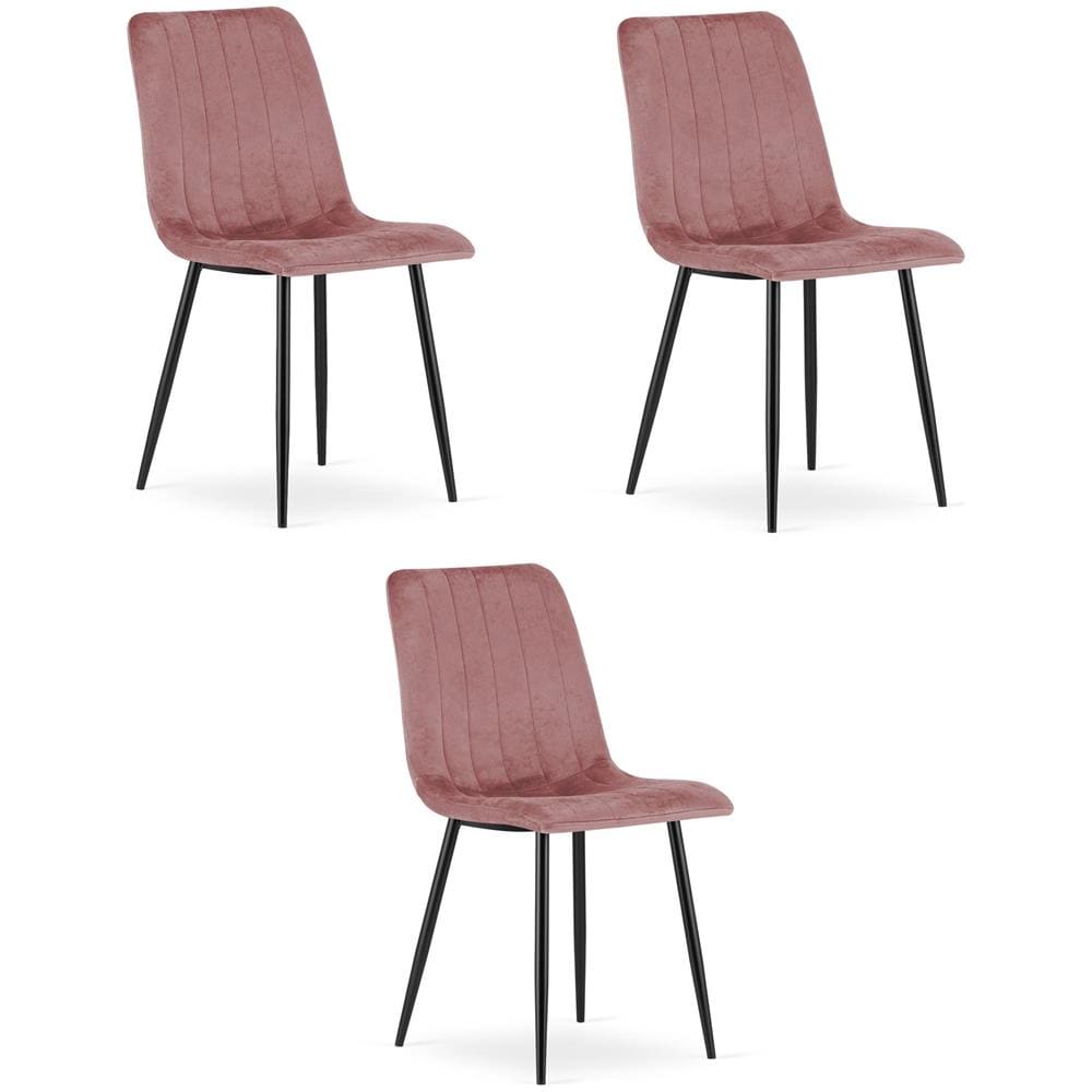 Sedia JEWA - Rivestita in velluto rosa per soggiorno x 3 - Foto 1