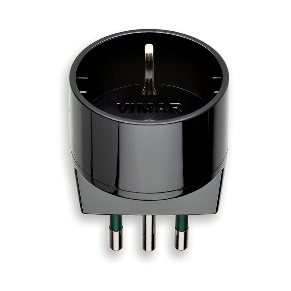 Adattatore Spina 10a Presa Schuko Nero - Foto 1
