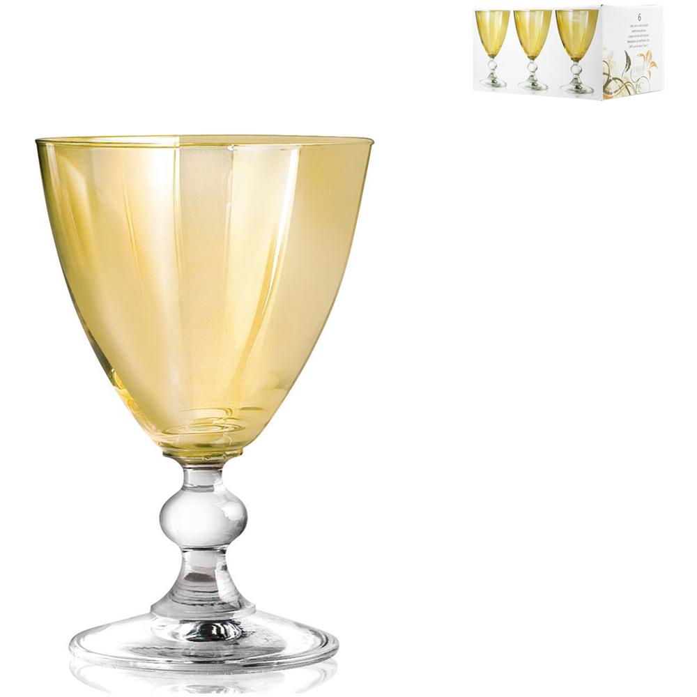 Confezione 6 Calici In Vetro Splendor Ambra Vino Calici Vino Bicchieri Tavola - Foto 1