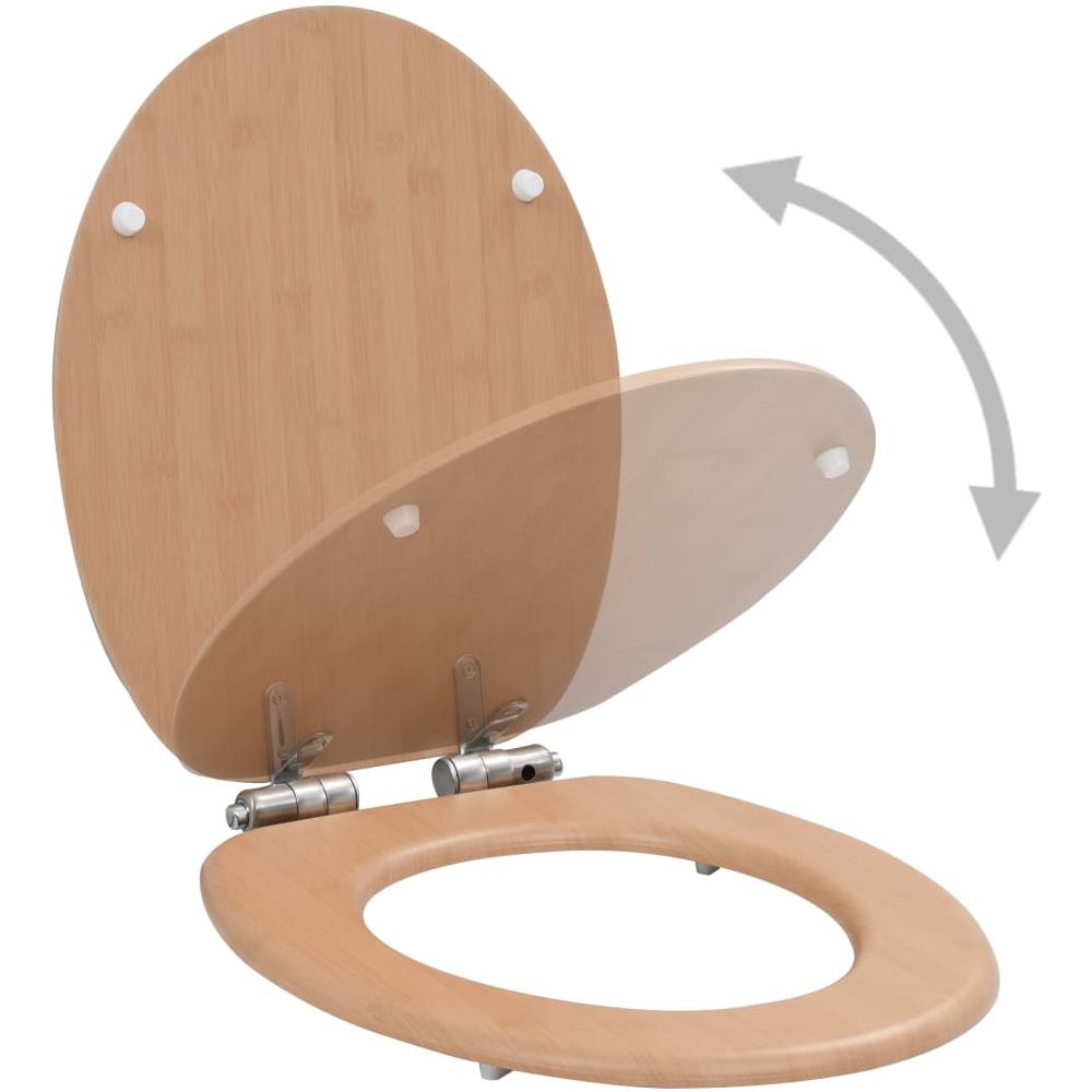 Tavoletta Wc Coperchio Chiusura Morbida Mdf Design A Bambù - Foto 2