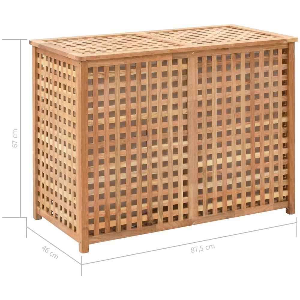 Cesto Della Biancheria 87,5x46x67cm In Legno Massello Di Noce - Foto 8