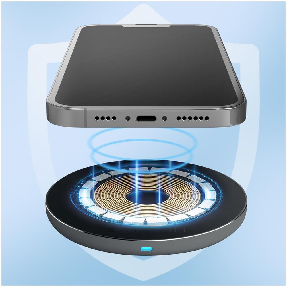 Caricatore Wireless Alluminio - Tipo-c Pd E Qc Certificato Qi - Compatibile Con Iphone 11 Pro Max / 11 Pro / 11, Xs Max / xs / x, 8 Plus / 8 - Adattatore Venduto Separatamente - Foto 2